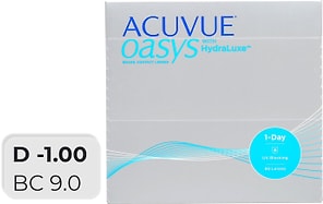 Изображение товара Контактные линзы Acuvue Oasys with Hydraluxe Однодневные -1/14.3/9.0 90шт