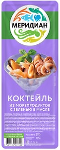 Изображение товара Коктейль из морепродуктов Меридиан в масле с зеленью 200г