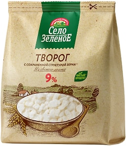 Изображение товара Творог Село Зеленое 9% 200г