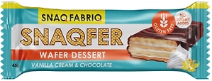 Изображение товара Батончик Snaq Fabriq  вафельный Ванильный крем и бельгийский шоколад 45г