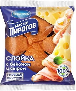 Изображение товара Слойка Мастер Пирогов с беконом и сыром 70г
