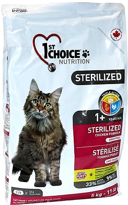 Сухой корм для кошек 1st Choice Sterilized Курица с бататом 5кг