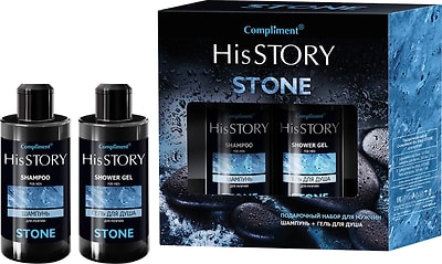 Подарочный набор Compliment His Story Stone Шампунь для волос 320мл + Гель для душа 320мл