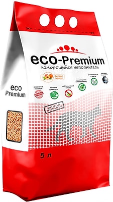 Наполнитель для кошачьего туалета ECO Premium Персик древесный комкующийся 5л