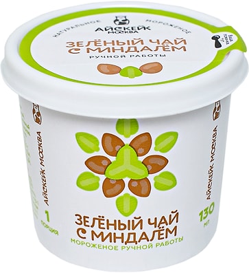 Мороженое Айскейк Москва Зеленый чай с миндалем 130мл