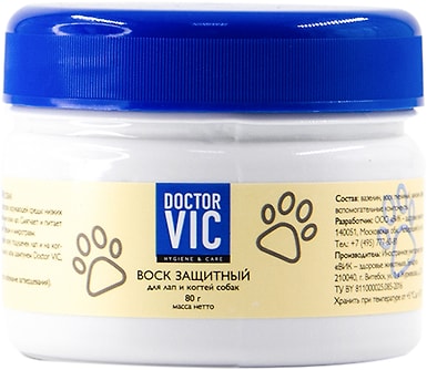 Воск для собак Doctor VIC защитный для лап и когтей 80мл