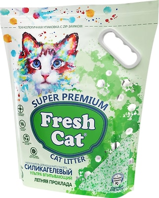 Наполнитель силикагелевый для кошачьего туалета Fresh Cat с ароматом Летняя прохлада 5л