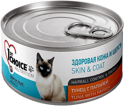 Влажный корм для кошек 1st Choice тунец с папайей 85г