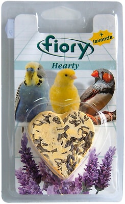 Био-камень для птиц Fiory Hearty Big с лавандой в форме сердца 100г