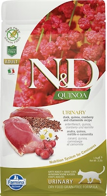 Сухой корм для кошек Farmina N&D Cat Quinoa беззерновой с уткой и киноа для профилактики мочекаменной болезни 1.5кг