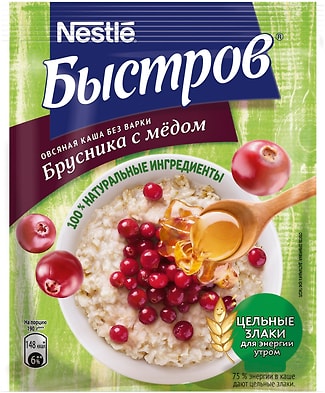 Каша Быстров овсяная Брусника с медом 40г