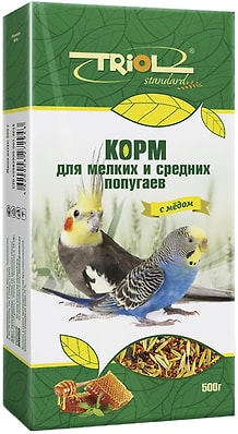 Корм для птиц Triol Standard с медом для мелких и средних попугаев 500г 