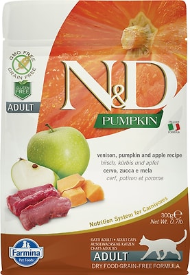 Сухой корм для кошек Farmina N&D Cat Pumpkin беззерновой c олениной яблоком и тыквой 300г