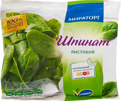 Шпинат Мираторг листовой быстрозамороженный 400г