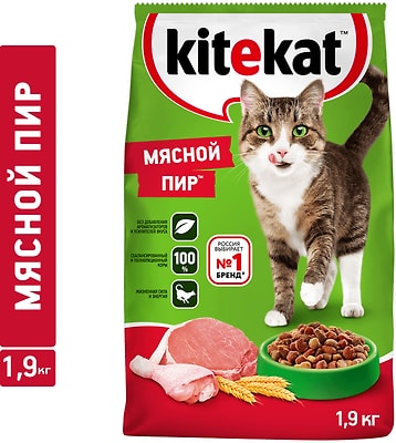 Сухой корм для кошек Kitekat Мясной пир 1.9кг