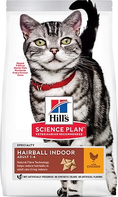 Сухой корм для кошек Hills Science Plan Hairball Indoor для выведения шерсти из желудка с курицей 10кг