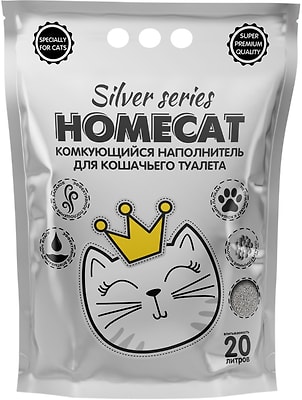 Наполнитель для кошачьего туалета Homecat Silver Series комкующийся 5кг