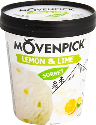 Сорбет Movenpick лимонный с кусочками засахаренной цедры лайма 304г