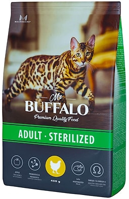 Сухой корм для кошек Mr.Buffalo Sterilized с курицей 400г