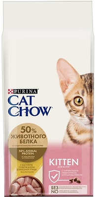 Сухой корм для котят Cat Chow с домашней птицей 15кг