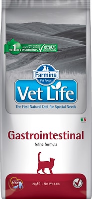 Сухой корм для кошек Farmina Vet Life Cat Gastrointestinal диетический с курицей при заболеваниях ЖКТ 2кг