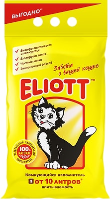 Наполнитель комкующийся для кошачьего туалета Eliott минеральный 10л