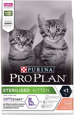 Сухой корм для стерилизованных котят Pro Plan Optistart Sterilised Kitten с лососем 3кг