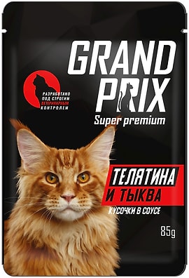 Влажный корм для кошек Grand Prix Телятина и тыква 85г
