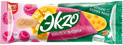 Мороженое Мороженое Эkzo Эскимо в фруктовой глазури Манго-Малина 70г