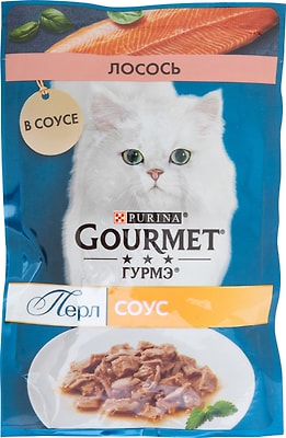 Влажный корм для кошек Gourmet Перл Нежное филе с лососем в соусе 75г