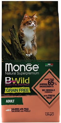 Сухой корм для кошек Monge BWild Grain Free беззерновой из лосося 1.5кг