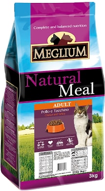 Сухой корм для привередливых кошек Meglium Adult Курица и Индейка 3кг