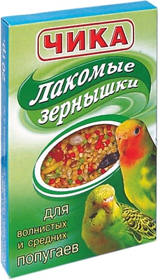 Лакомство для птиц Чика Лакомые зернышки для волнистых и средних попугаев 20г