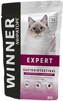 Влажный корм для кошек Winner Expert Gastrointestinal забота о пищеварении 80г