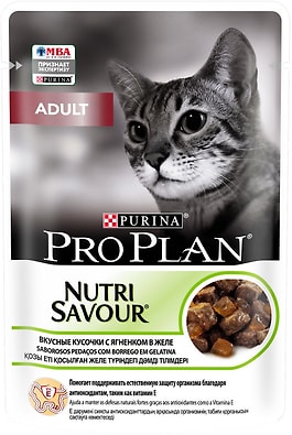 Влажный корм для кошек Pro Plan Nutri Savour Adult кусочки в желе с ягненком 85г