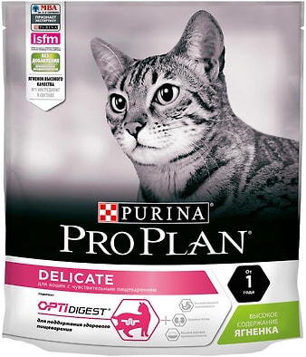Сухой корм для кошек Pro Plan Optidigest Delicate для чувствительного пищеварения с ягненком 400г