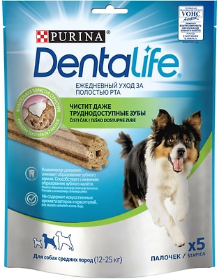 Лакомство для собак DentaLife Medium для средних пород 115г