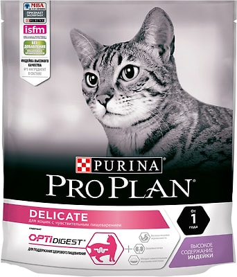 Сухой корм для кошек Pro Plan Optidigest Delicate для чувствительного пищеварения с индейкой 400г