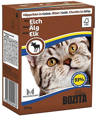 Влажный корм для кошек Bozita Elk кусочки в желе с мясом лося 370г
