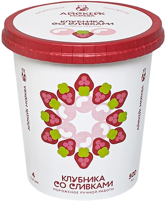 Мороженое Айскейк Москва Клубника со сливками 500мл