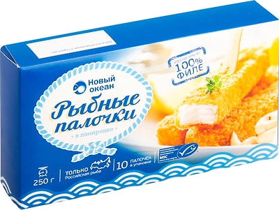 Палочки рыбные Новый океан в панировке 250г