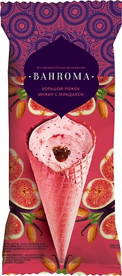 Мороженое Bahroma Большой Рожок Инжир с миндалем 105г