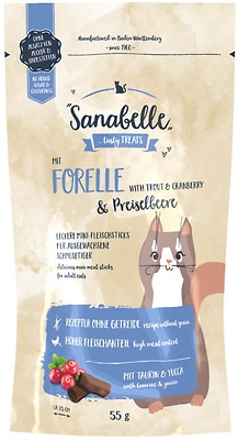 Лакомство для кошек Sanabelle Snack с форелью и клюквой 55г