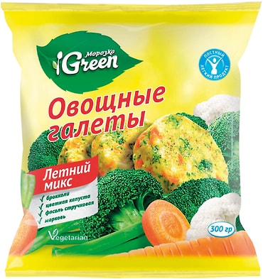 Галеты овощные Морозко Green Летний микс 300г