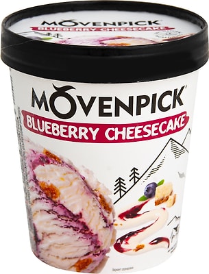 Мороженое Movenpick пломбир с черникой с творожным сыром и печеньем 314г