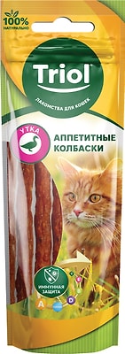 Лакомство для кошек Triol Аппетитные колбаски из утки 40г