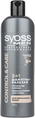 Шампунь и бальзам для волос Syoss Men Control & Care 2в1 500мл