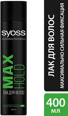 Лак для укладки волос Syoss Max Hold Максимальная стойкость без склеивания Максимально сильная фиксация 5 400мл
