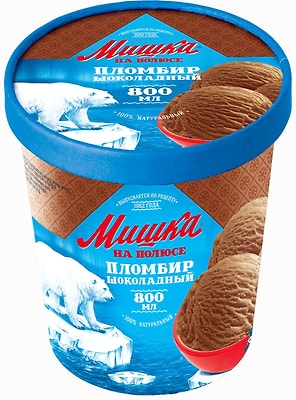 Мороженое Мишка на Полюсе Пломбир шоколадный 450г