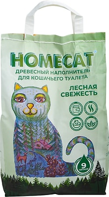 Наполнитель для кошачьего туалета Homecat Древесный 9л
